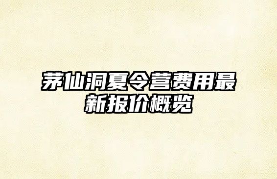 茅仙洞夏令營費用最新報價概覽